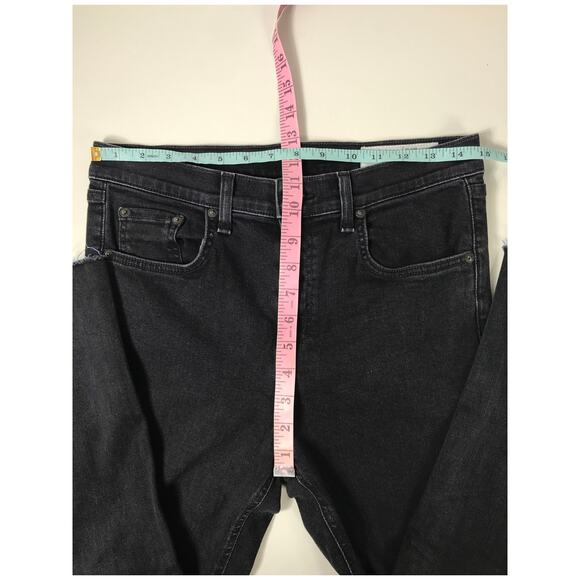 Rag & Bone Black High Rise Ankle Skinny Jeans Raw Hem 30 Capsule Staple - Picture 10 of 11